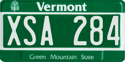 VT license plate XSA284