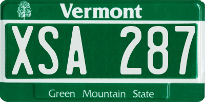 VT license plate XSA287