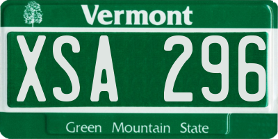 VT license plate XSA296