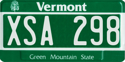 VT license plate XSA298