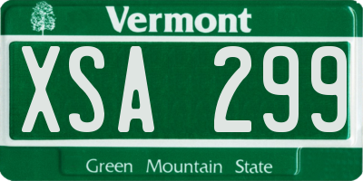 VT license plate XSA299