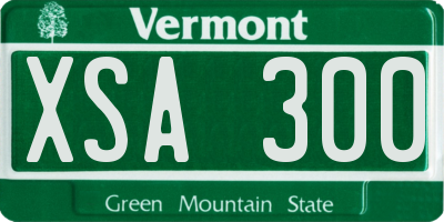 VT license plate XSA300