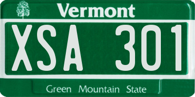 VT license plate XSA301