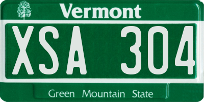 VT license plate XSA304
