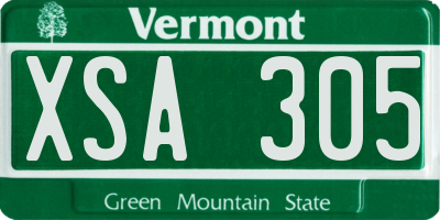 VT license plate XSA305
