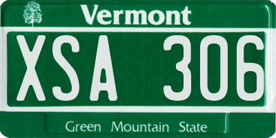 VT license plate XSA306