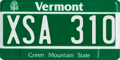 VT license plate XSA310