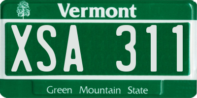 VT license plate XSA311