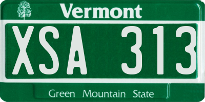 VT license plate XSA313