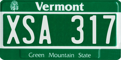VT license plate XSA317