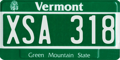 VT license plate XSA318
