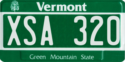 VT license plate XSA320