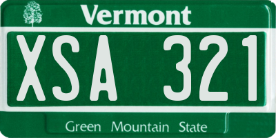 VT license plate XSA321
