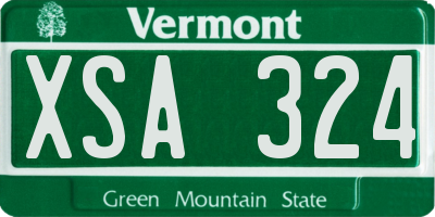 VT license plate XSA324