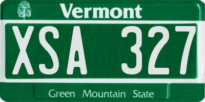 VT license plate XSA327