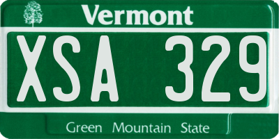 VT license plate XSA329