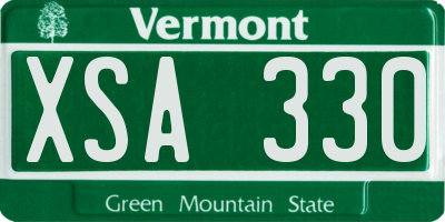 VT license plate XSA330