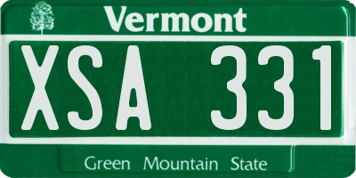 VT license plate XSA331