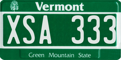 VT license plate XSA333