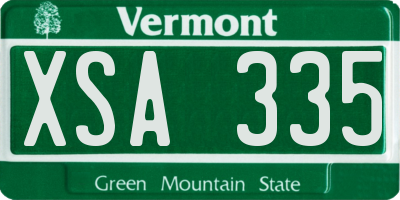 VT license plate XSA335