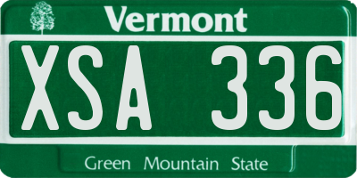 VT license plate XSA336