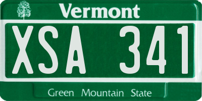 VT license plate XSA341