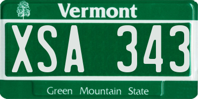VT license plate XSA343