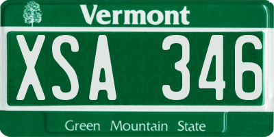 VT license plate XSA346