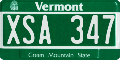 VT license plate XSA347