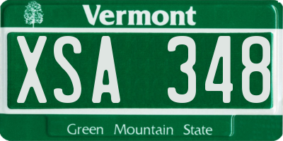 VT license plate XSA348