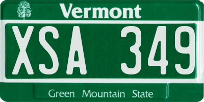 VT license plate XSA349