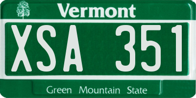 VT license plate XSA351