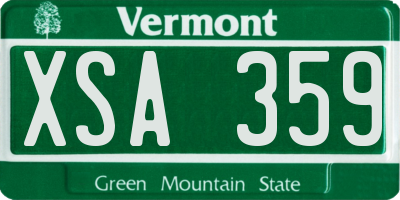VT license plate XSA359