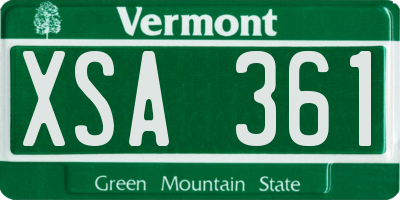 VT license plate XSA361