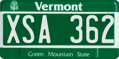 VT license plate XSA362