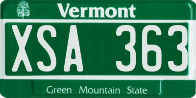 VT license plate XSA363