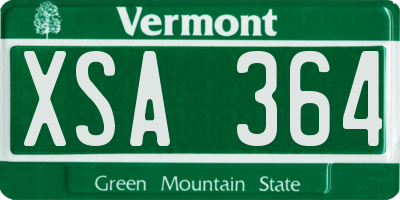 VT license plate XSA364