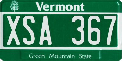 VT license plate XSA367