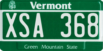 VT license plate XSA368