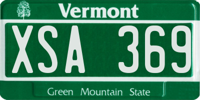 VT license plate XSA369