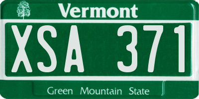 VT license plate XSA371
