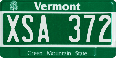VT license plate XSA372