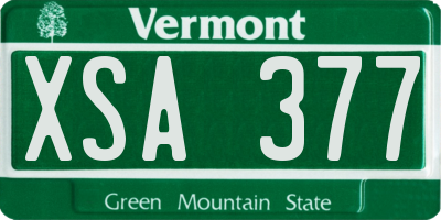 VT license plate XSA377