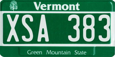 VT license plate XSA383