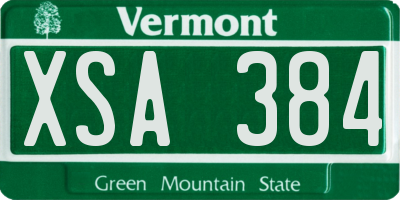 VT license plate XSA384