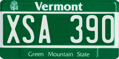 VT license plate XSA390