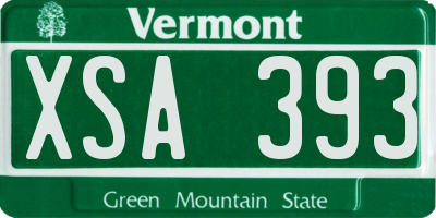 VT license plate XSA393