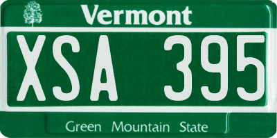 VT license plate XSA395