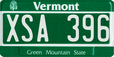 VT license plate XSA396