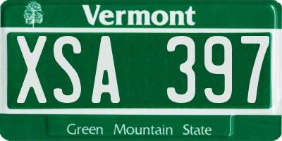 VT license plate XSA397